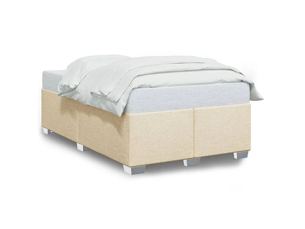 Cadre de lit sans matelas crème 120x200 cm tissu