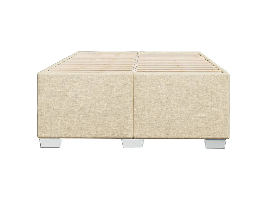 Cadre de lit sans matelas crème 120x200 cm tissu
