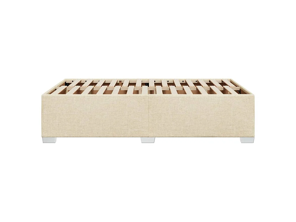 Cadre de lit sans matelas crème 120x200 cm tissu