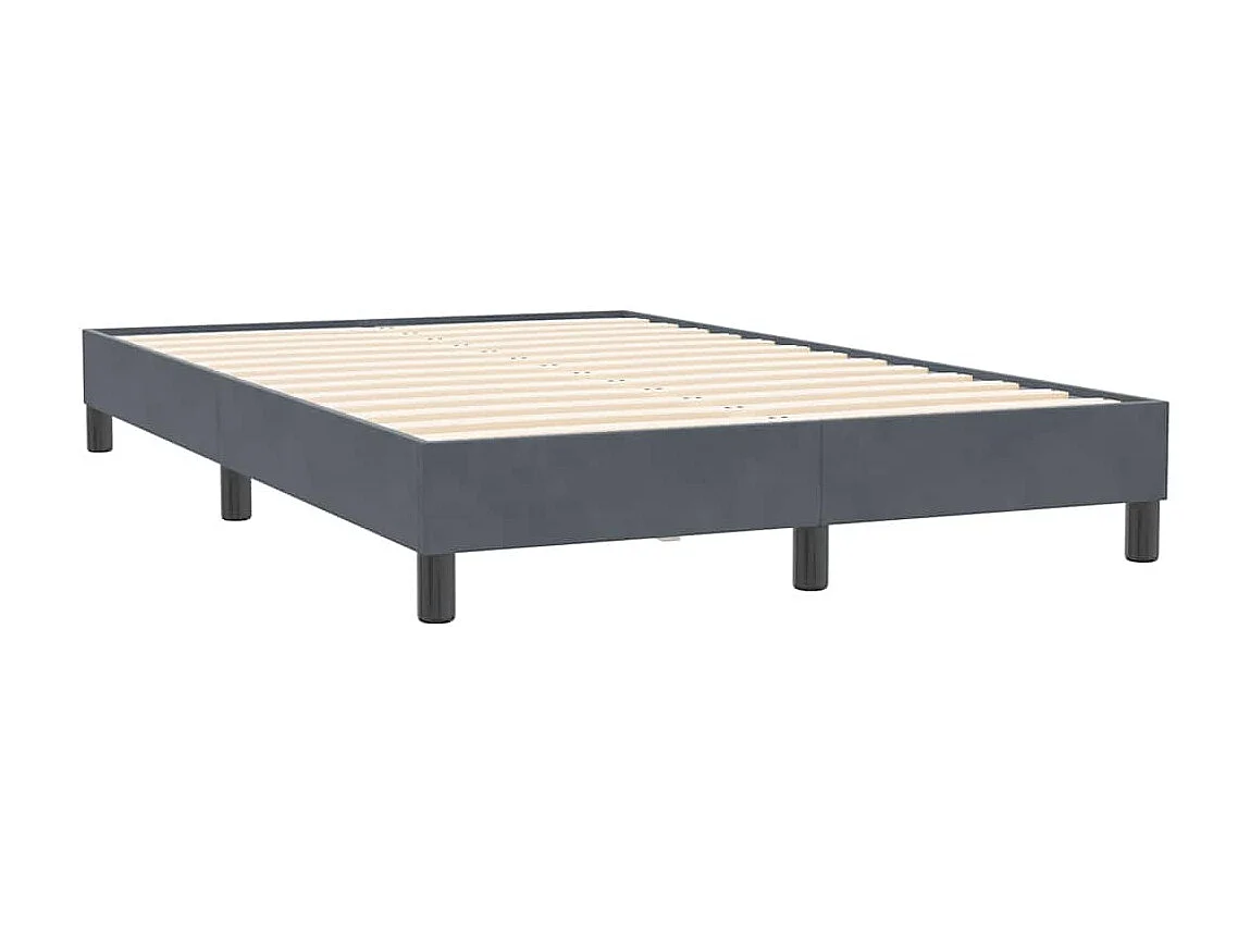 Boxspringbett mit Matratze Dunkelgrau 120x210 cm Samt