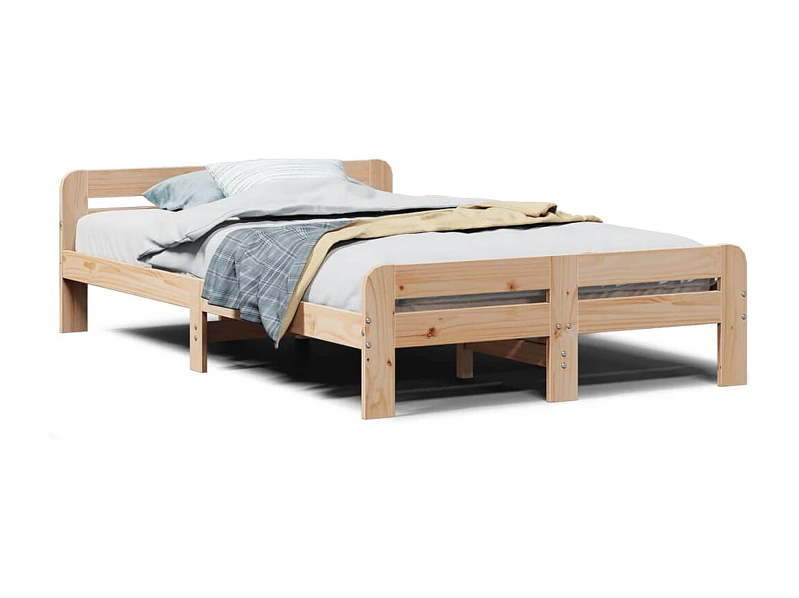 Massivholzbett ohne Matratze 120x190 cm Kiefernholz
