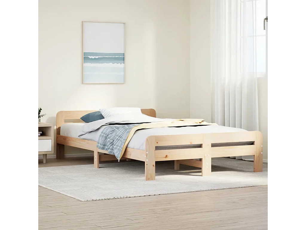 Massivholzbett ohne Matratze 120x190 cm Kiefernholz