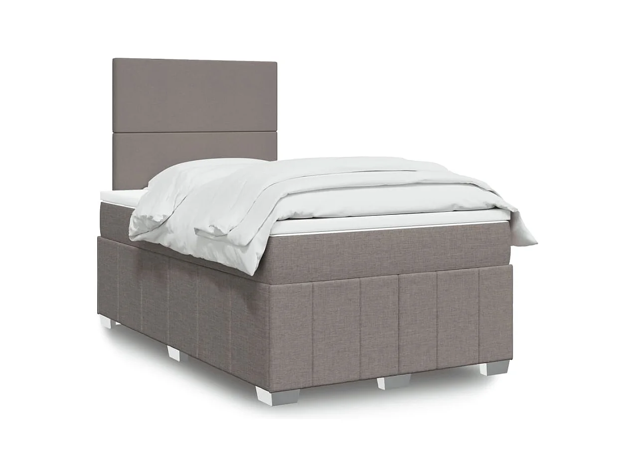Sommier à lattes de lit avec matelas taupe 120x190 cm tissu