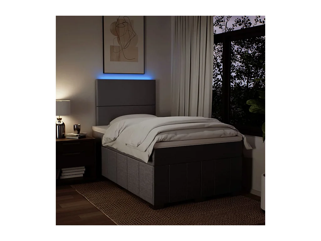 Sommier à lattes de lit avec matelas taupe 120x190 cm tissu