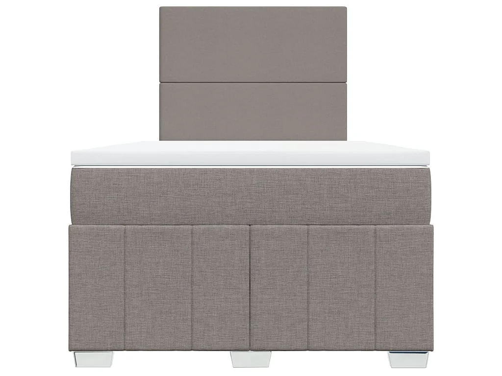 Cama boxspring c/ colchão 120x190cm tecido castanho-acinzentado