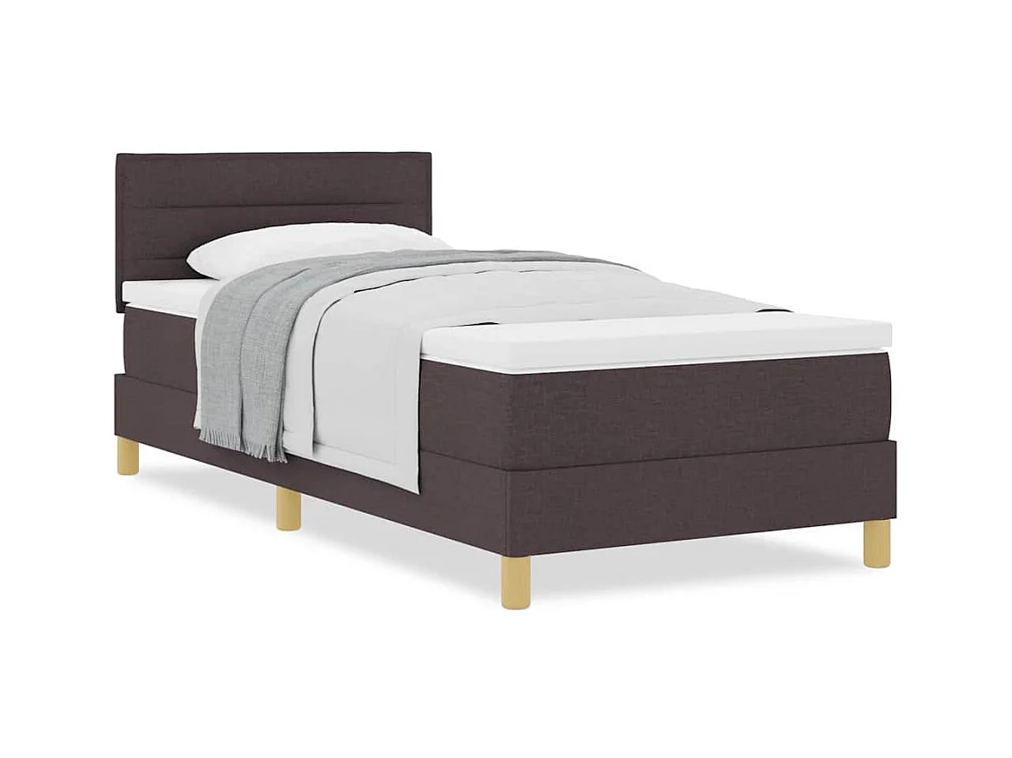 Boxspringbett mit Matratze Dunkelbraun 100 x 200 cm Stoff