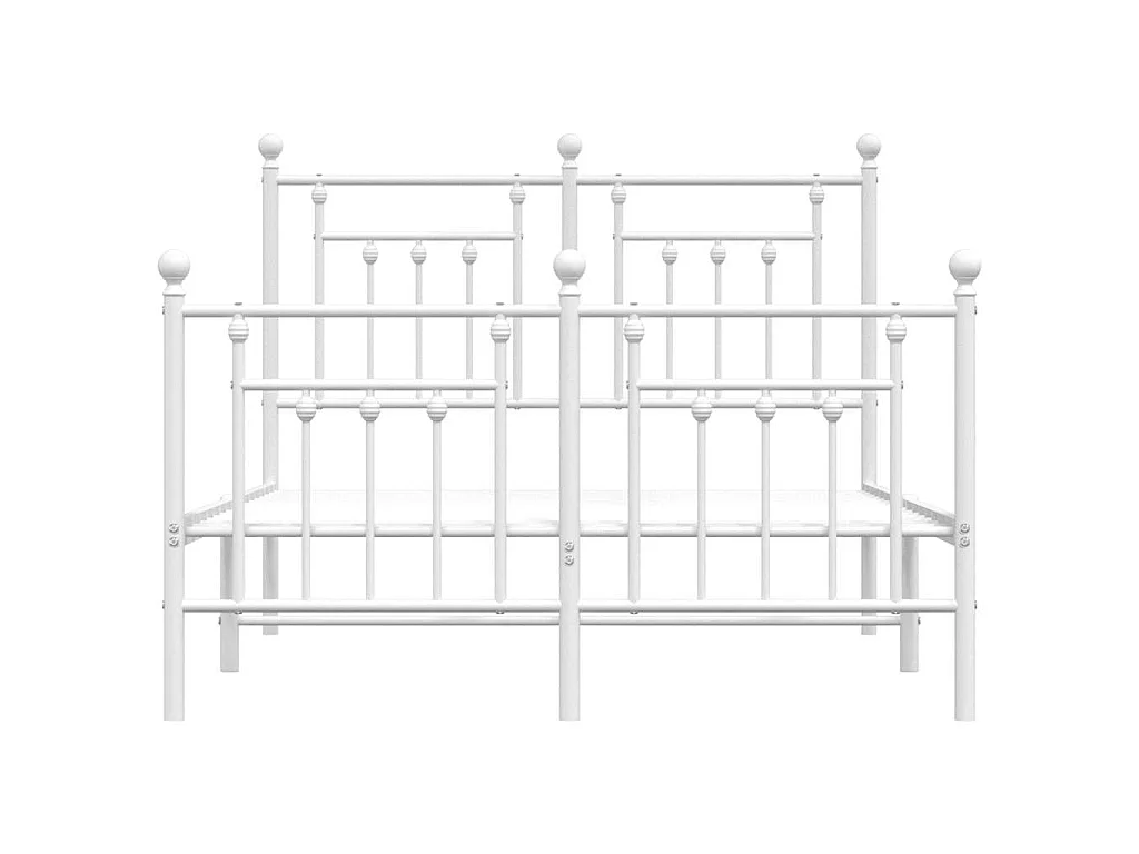 Giroletto con Testiera e Pediera Metallo Bianco 120x200 cm