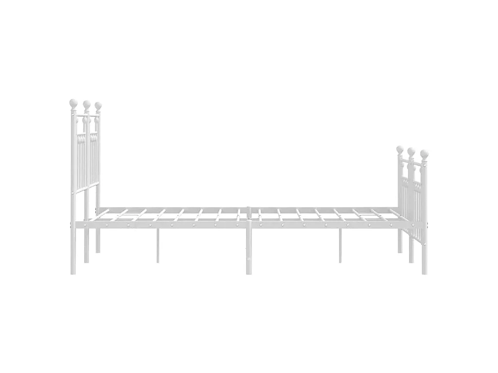 Giroletto con Testiera e Pediera Metallo Bianco 120x200 cm