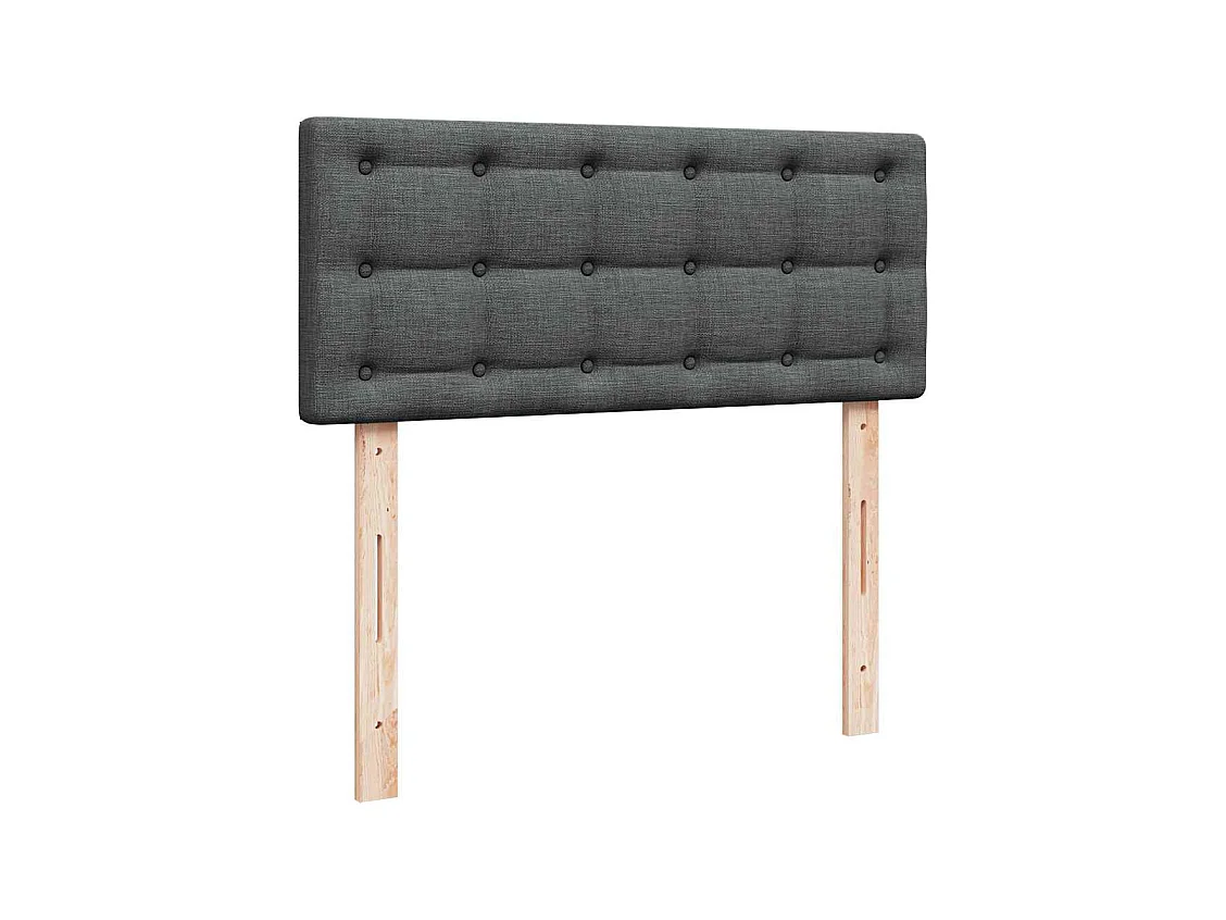 Pouf Letto con Materasso e LED Grigio Scuro 120x200 cm Tessuto