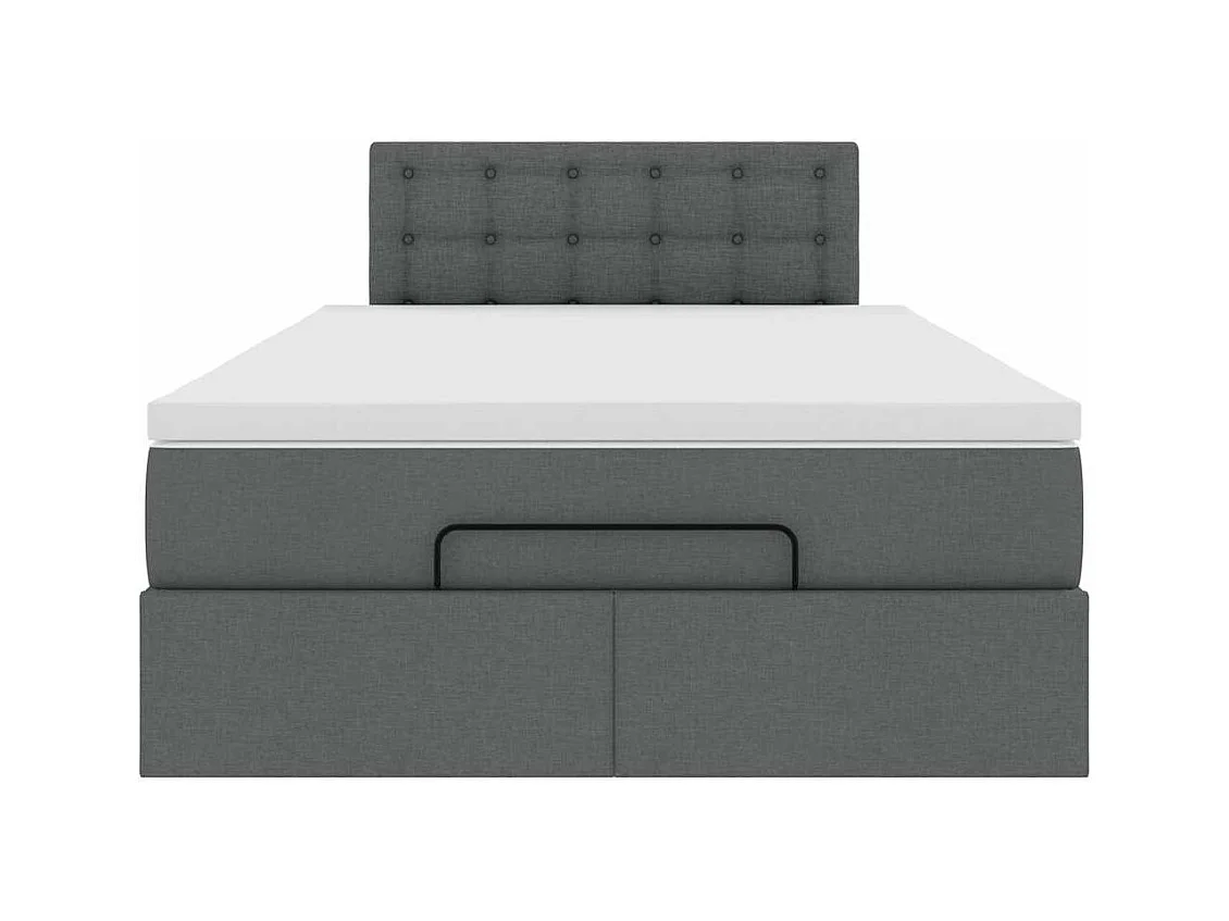 Pouf Letto con Materasso e LED Grigio Scuro 120x200 cm Tessuto