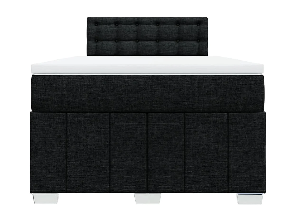 Giroletto a Molle con Materasso Nero 120x190 cm in Tessuto