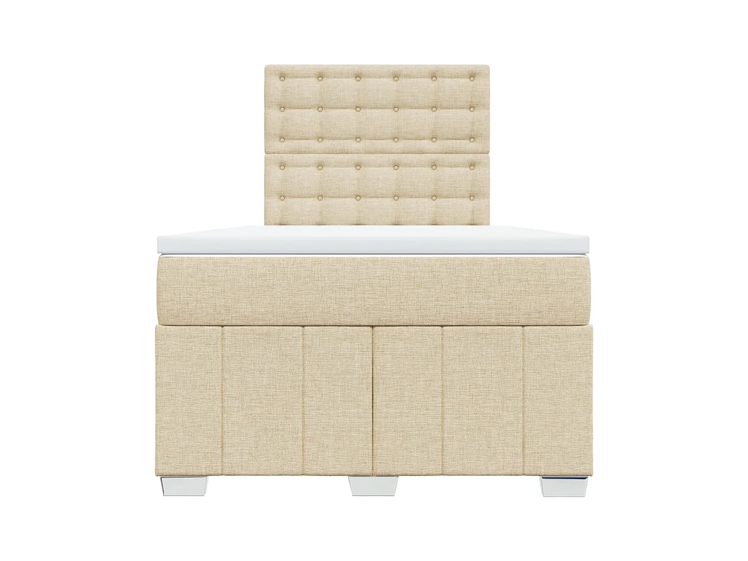 Boxspringbett mit Matratze Creme 120x200 cm Stoff