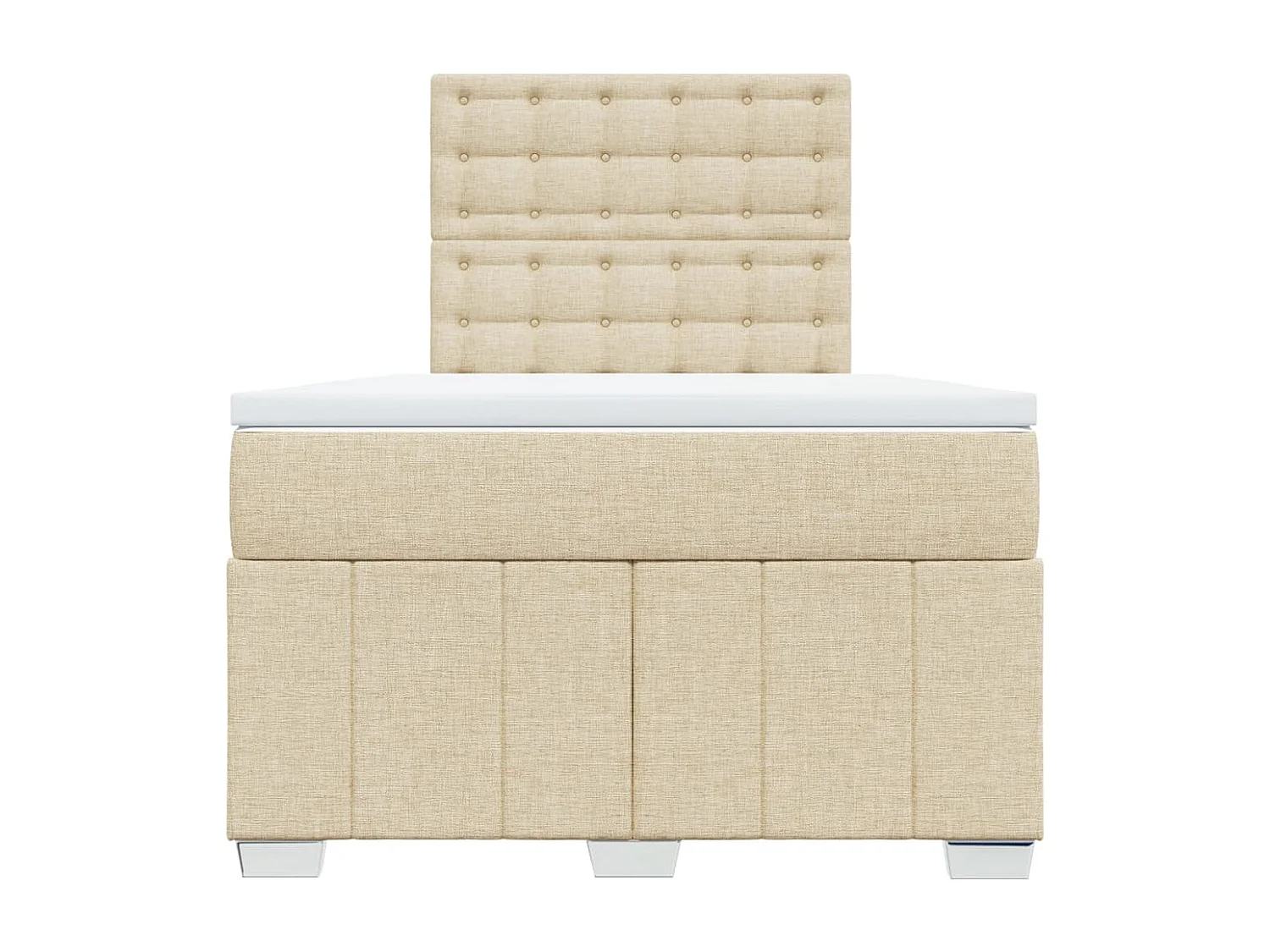 Cama com molas/colchão 120x200 cm tecido cor creme