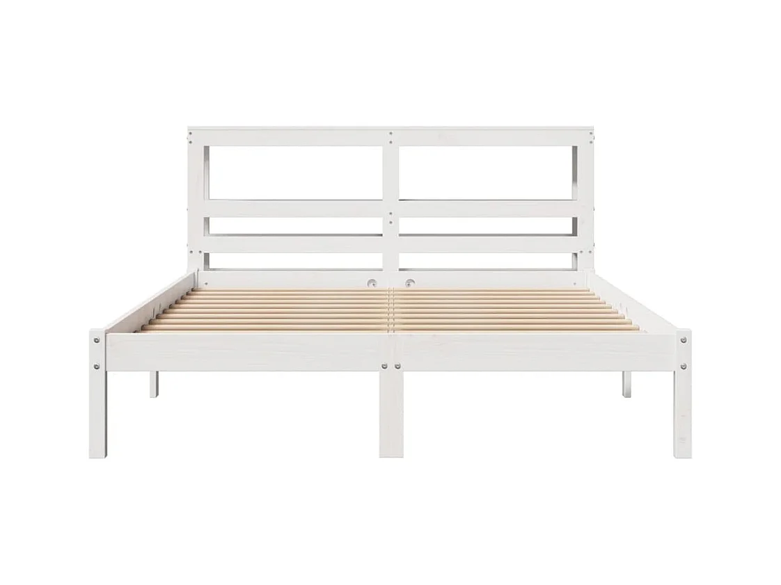 Cadre de lit sans matelas blanc 120x190 cm bois de pin massif