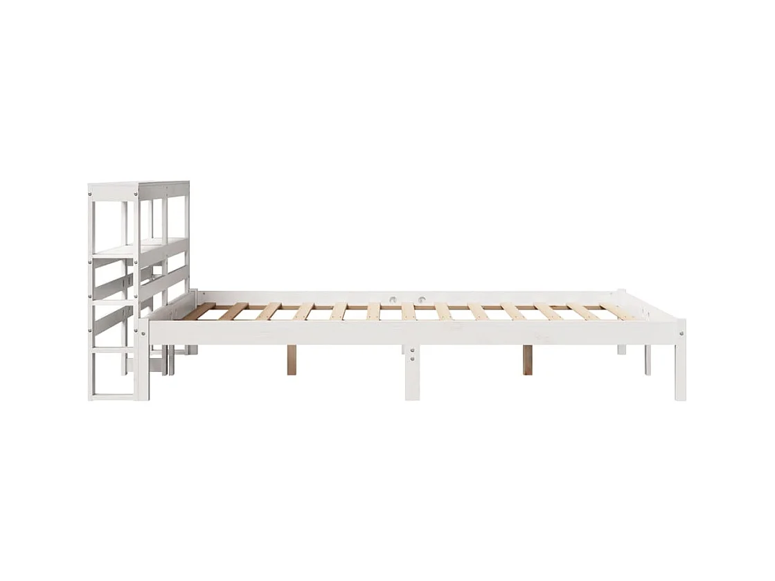 Cadre de lit sans matelas blanc 120x190 cm bois de pin massif