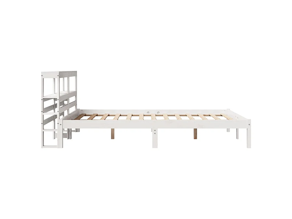 Cadre de lit sans matelas blanc 120x190 cm bois de pin massif