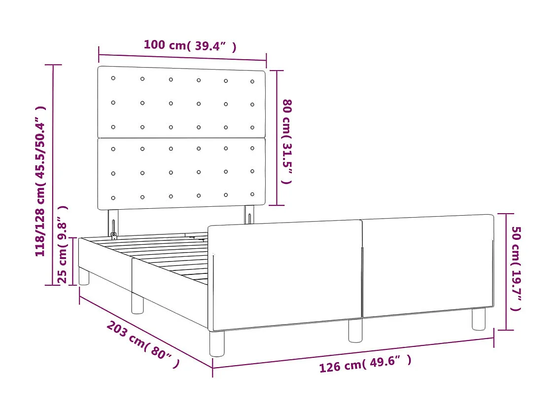 Bettgestell ohne Matratze Schwarz 120x200 cm Samt