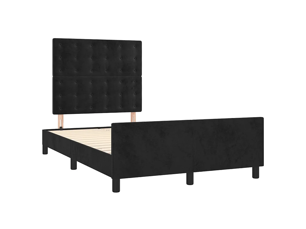 Estrutura de cama sem colchão 120x200 cm veludo preto