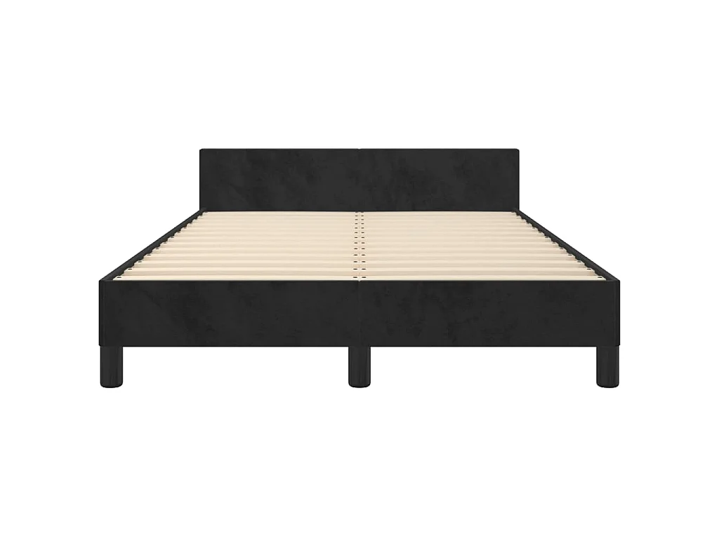 Estrutura de cama sem colchão 120x200 cm veludo preto