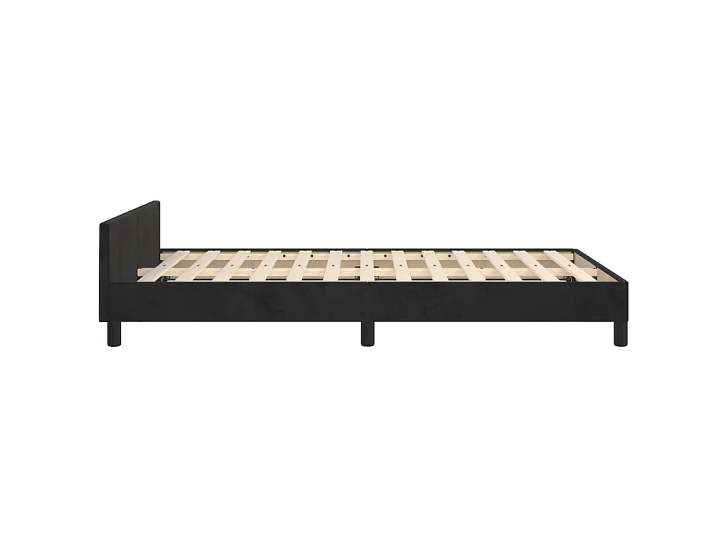 Estrutura de cama sem colchão 120x200 cm veludo preto