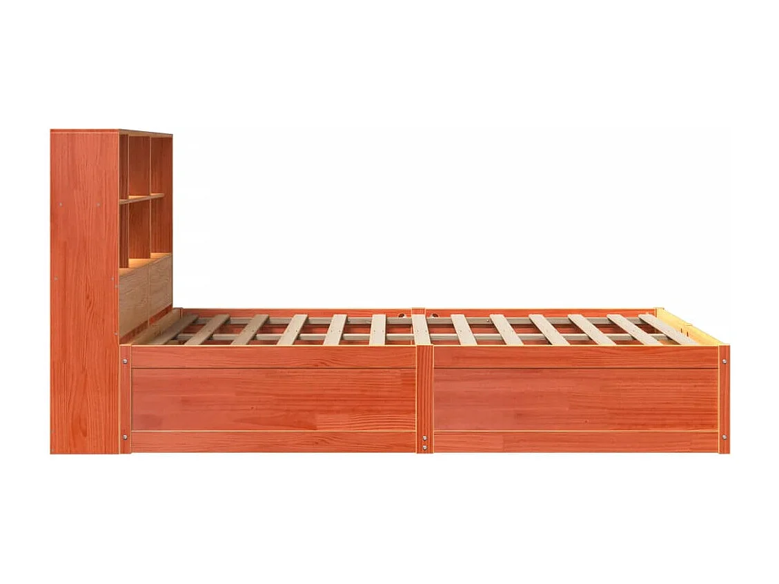 Cama sem colchão 120x190 cm madeira pinho maciça castanho-mel