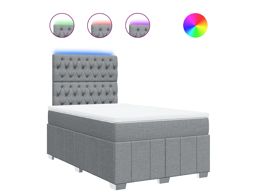 Boxspring met matras stof lichtgrijs 120x190 cm