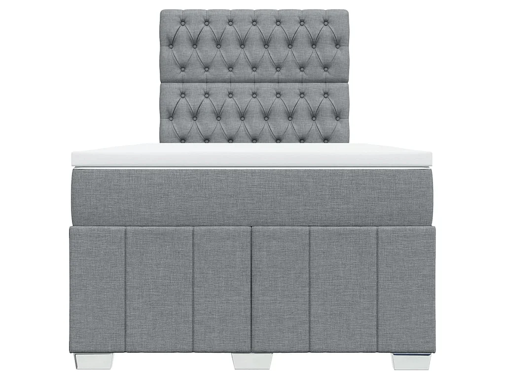Boxspring met matras stof lichtgrijs 120x190 cm