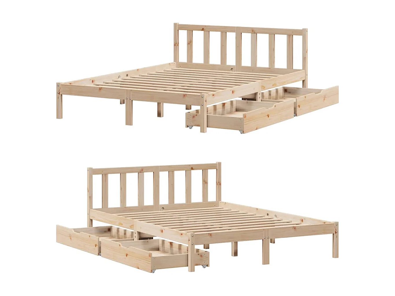 Bedframe zonder matras massief grenenhout 120x190 cm