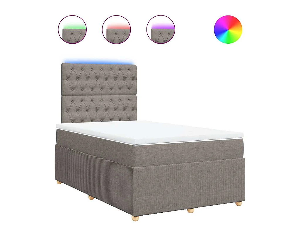 Boxspringbett mit Matratze Taupe 120x190 cm Stoff