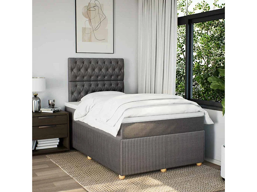 Boxspringbett mit Matratze Taupe 120x190 cm Stoff