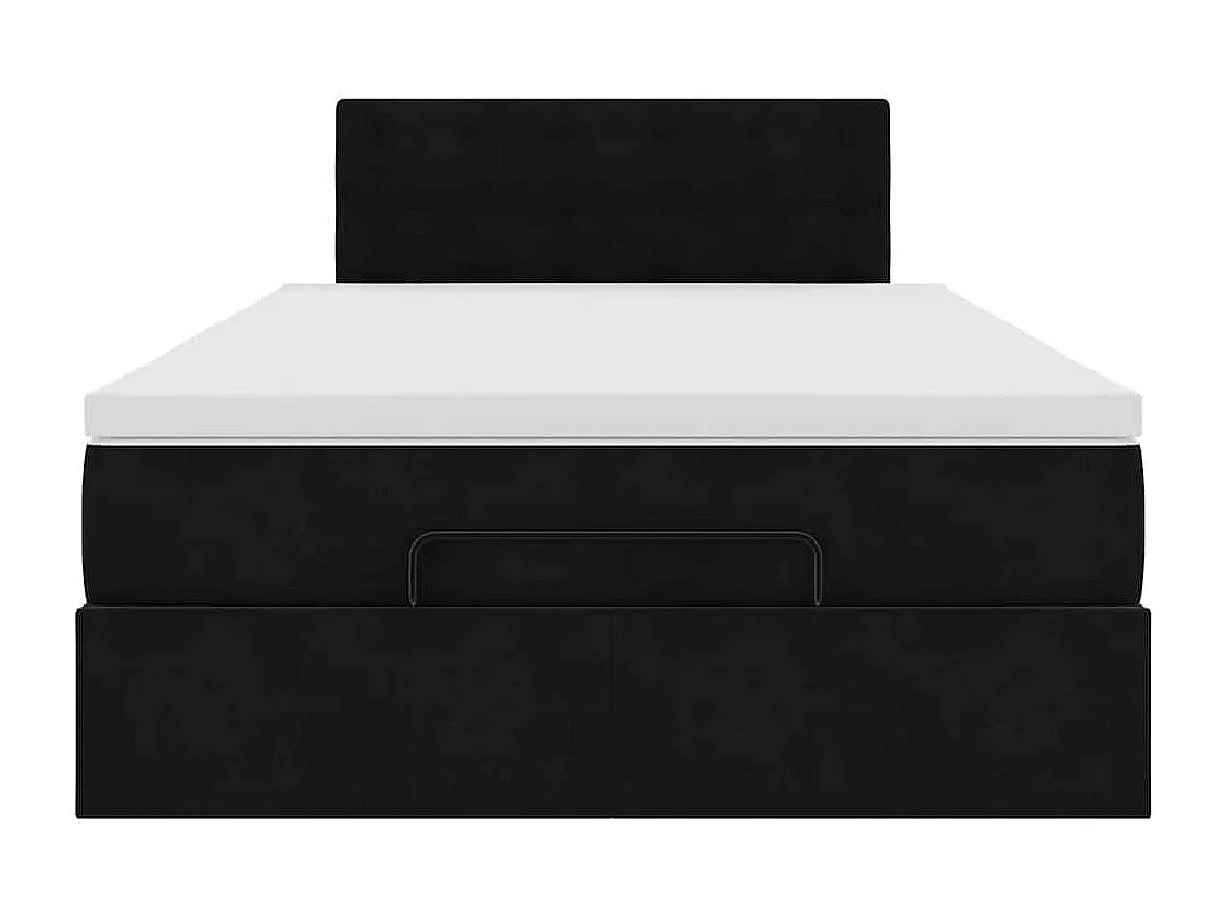 Ottoman-Bett mit Matratze Schwarz 120x200 cm Samt