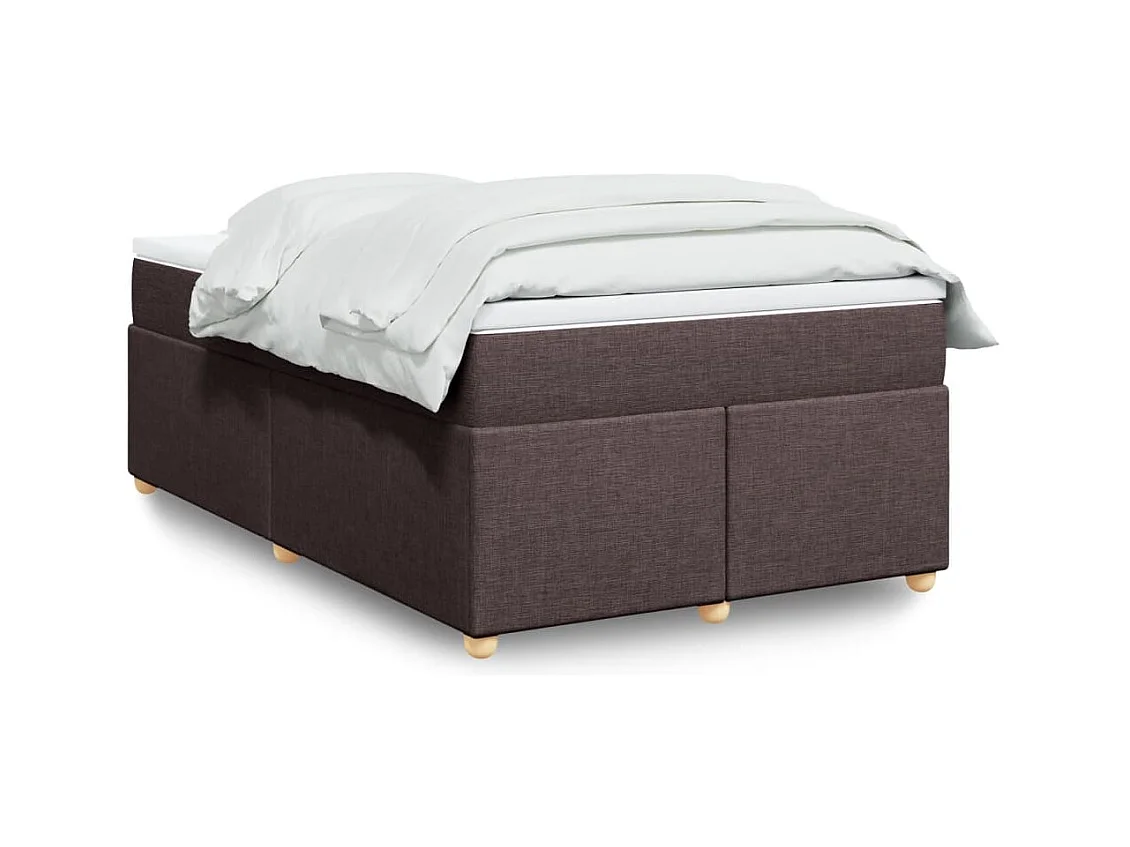 Cama boxspring com colchão 120x190 cm tecido castanho-escuro