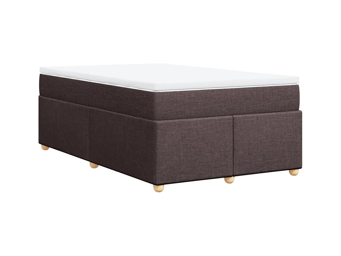 Cama boxspring com colchão 120x190 cm tecido castanho-escuro
