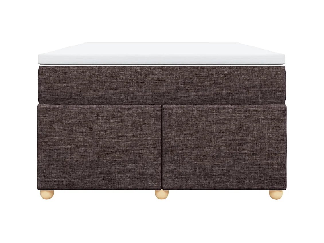 Cama boxspring com colchão 120x190 cm tecido castanho-escuro