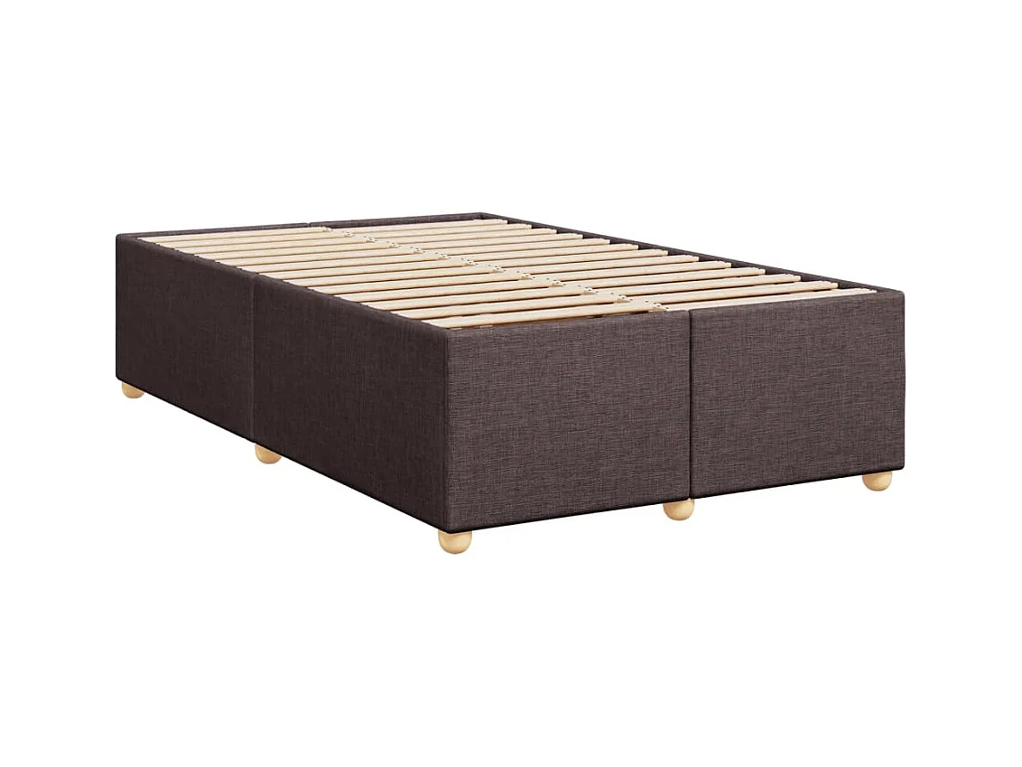 Cama boxspring com colchão 120x190 cm tecido castanho-escuro