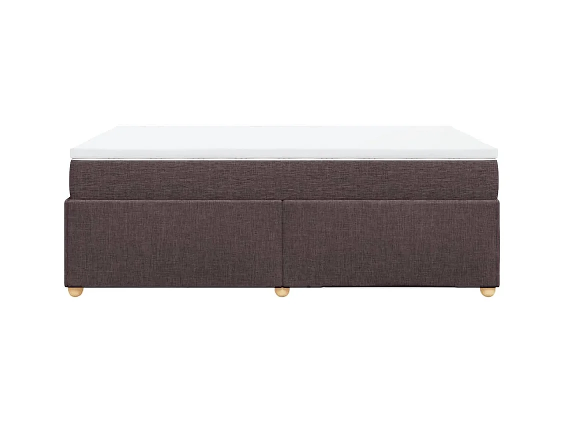 Cama boxspring com colchão 120x190 cm tecido castanho-escuro