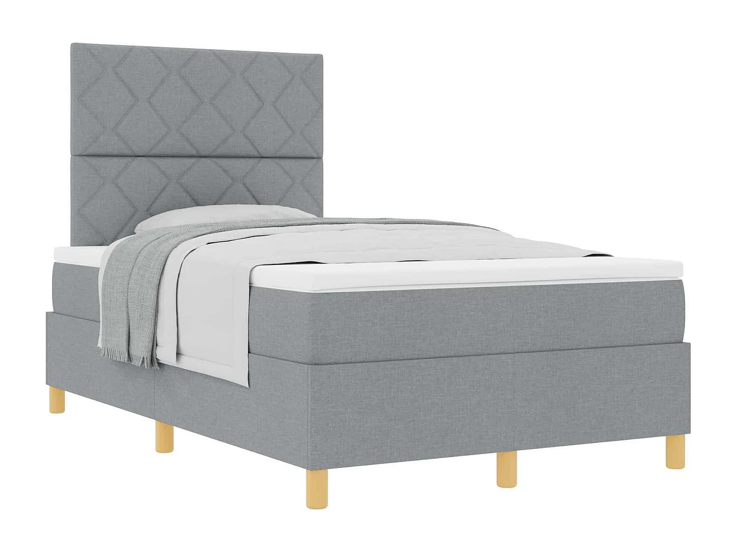 Boxspringbed met matras Lichtgrijs 120 x 190 cm Stof