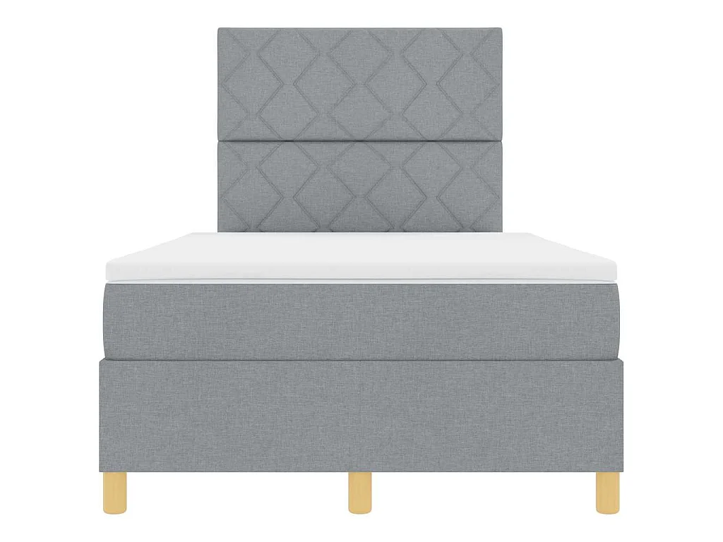 Boxspringbed met hoofdeinde Lichtgrijs 120 x 190 cm Stof