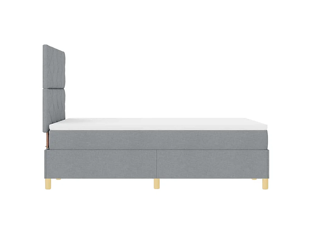 Boxspringbed met hoofdeinde Lichtgrijs 120 x 190 cm Stof