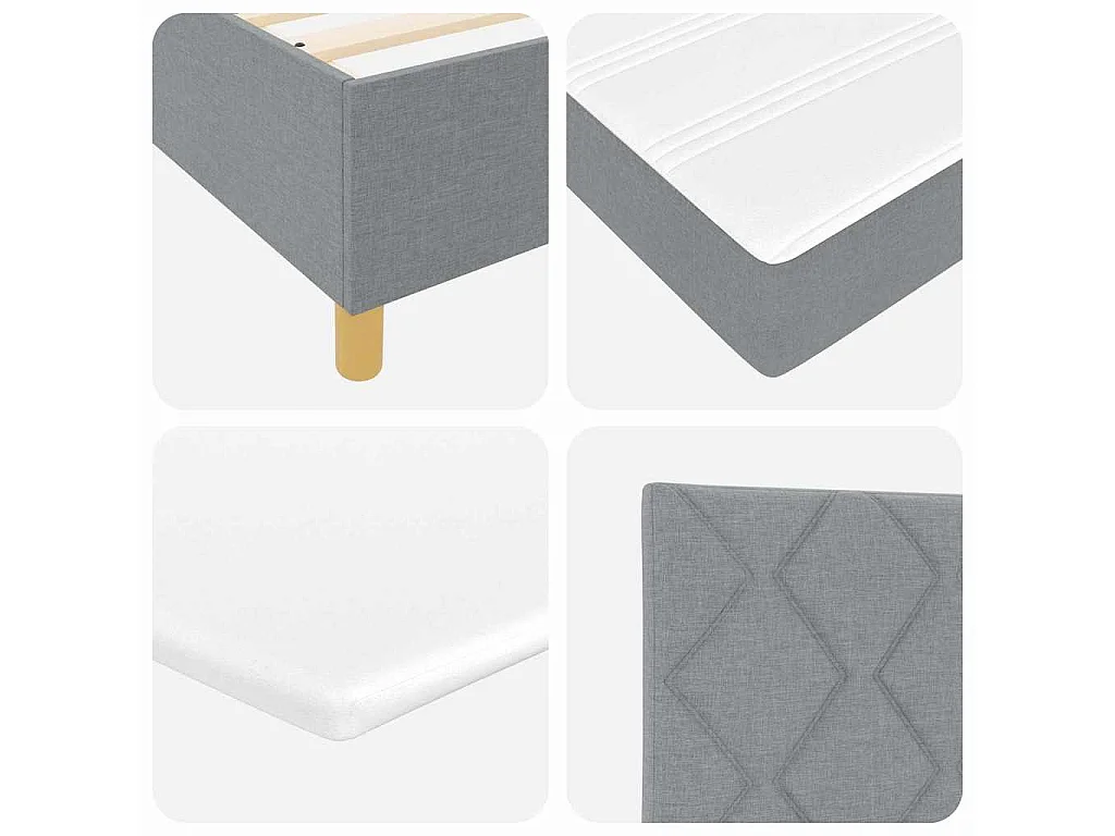 Boxspringbed met hoofdeinde Lichtgrijs 120 x 190 cm Stof