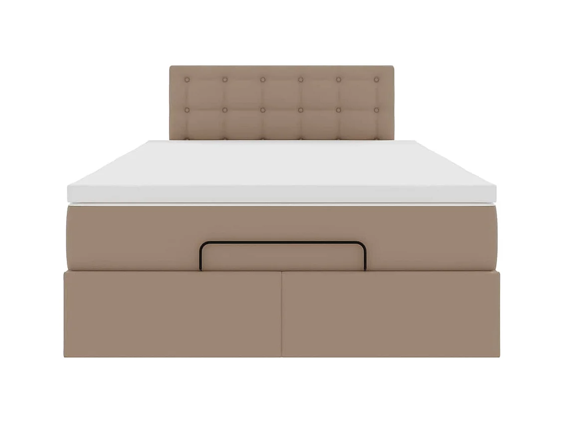 Ottoman-Bett mit Matratze Cappuccino-Braun 120x200cm Kunstleder