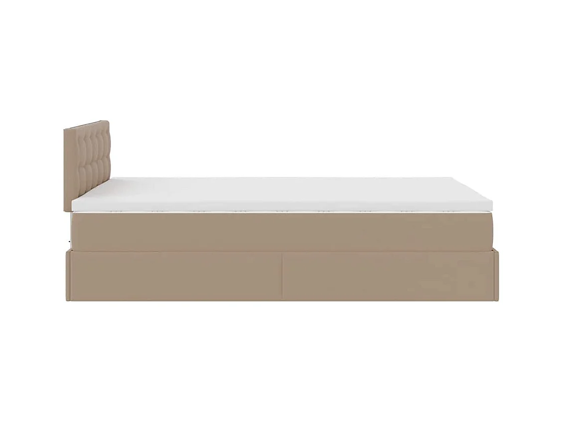 Ottoman-Bett mit Matratze Cappuccino-Braun 120x200cm Kunstleder