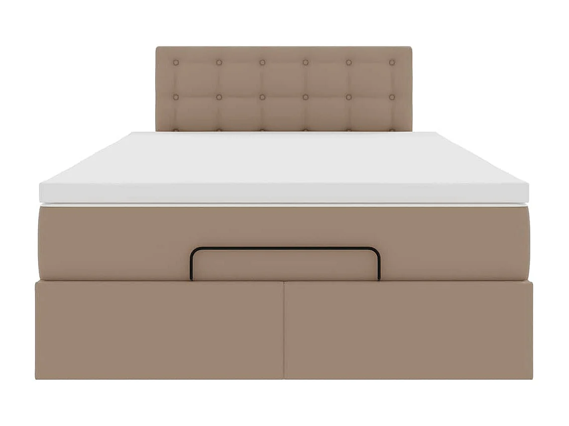 Ottoman bed met matras 120x200cm kunstleer cappuccinokleurig