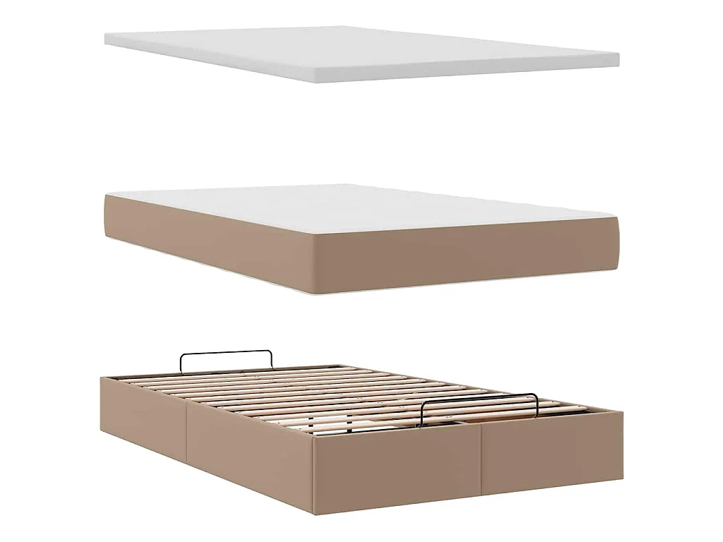 Struttura Letto Pouf con Materasso 120x200 cm Similpelle