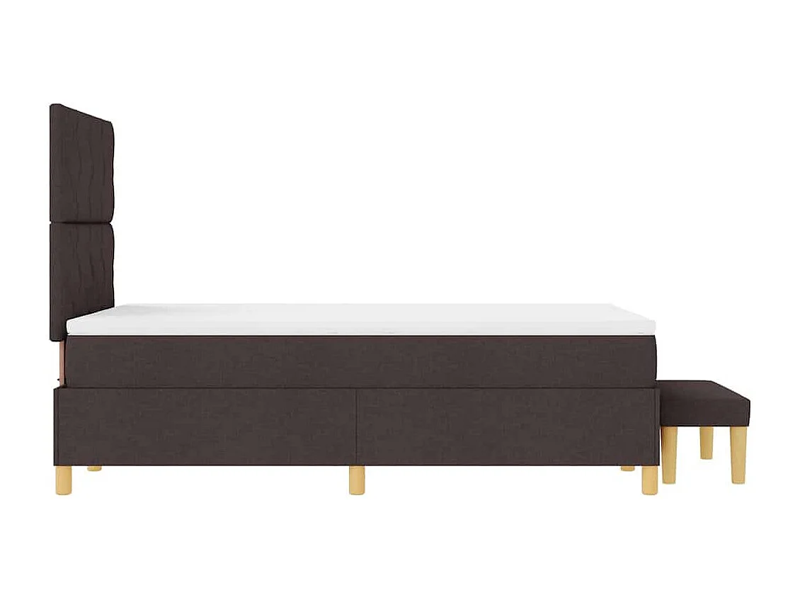 Lit à ressorts avec matelas Marron foncé 120 x 190 cm tissu
