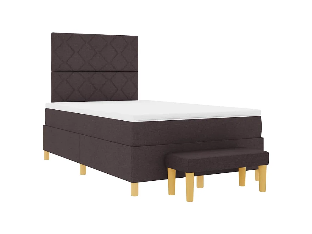 Boxspring bed met hoofdeinde Donkerbruin 190 x 120 cm Stof