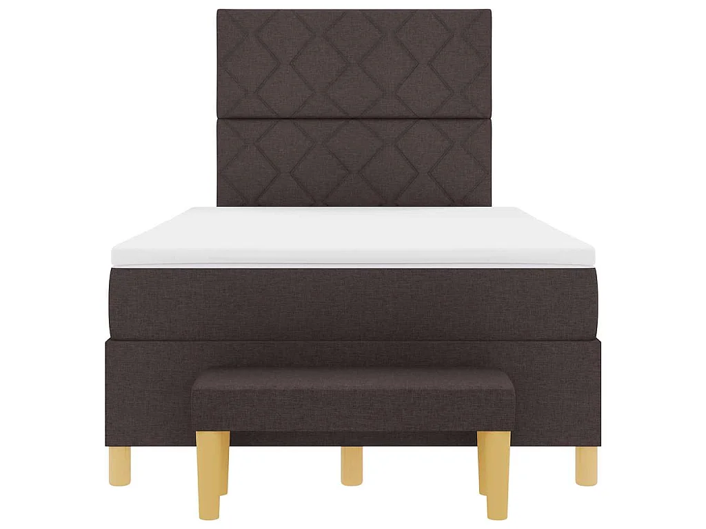 Boxspring bed met hoofdeinde Donkerbruin 190 x 120 cm Stof