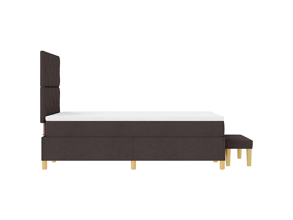 Boxspring bed met hoofdeinde Donkerbruin 190 x 120 cm Stof