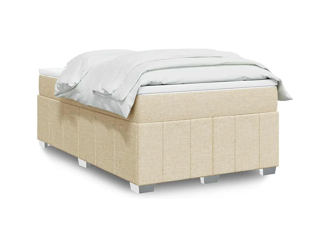 Sommier à lattes de lit avec matelas Crème 120x200 cm Tissu