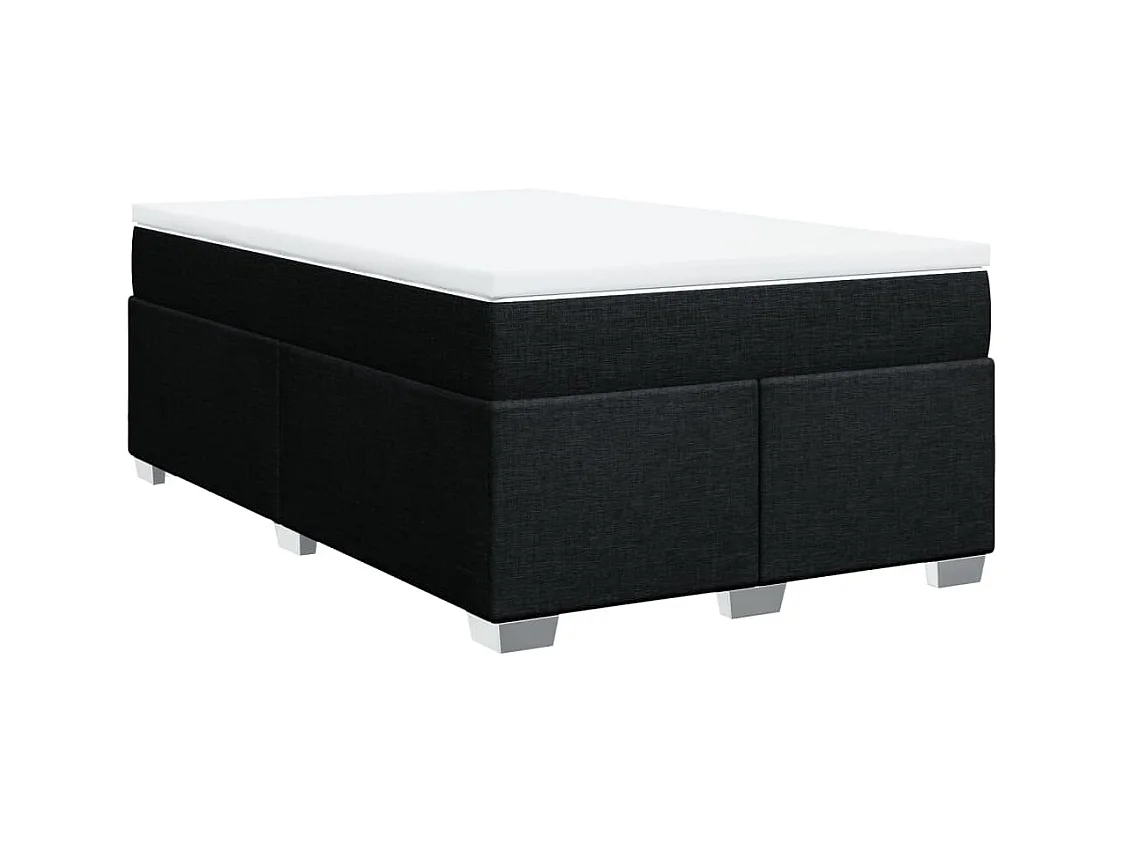 Giroletto a Molle con Materasso Nero 120x200 cm in Tessuto